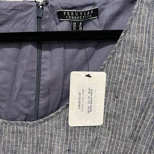NWT Peruvian Connection Indigo Stripe Dress